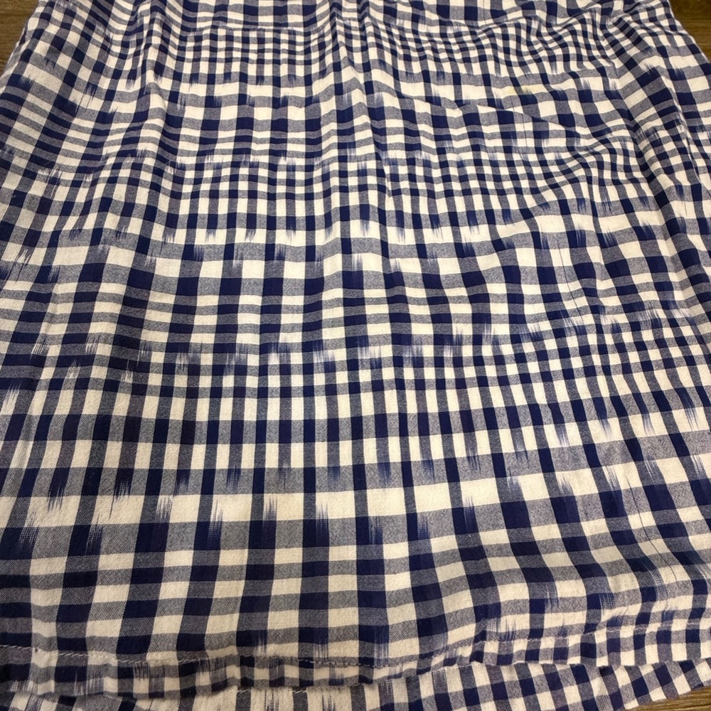 J. Crew Crewcuts Girls Gingham Navy Dress Embroidered Lined Sz 14 Summer/Fall - Picture 2 of 11